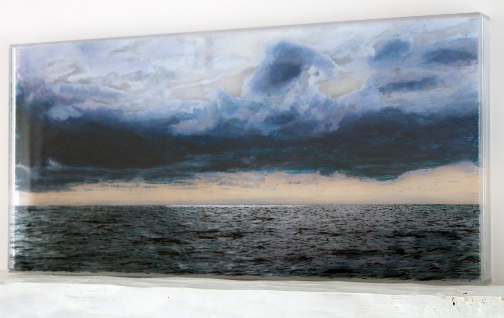 'Nantucket Sound, #2', 14x30", acrylic on multiple acrylic panels, ©Jess Hurley Scott, layered landscape, art, landscape painting, 