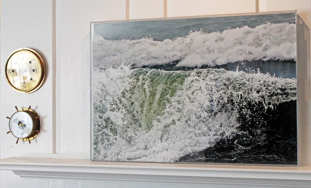"The Wave Falters", 21"h x 31"w, acrylic on multiple acrylic panels, © Jess Hurley Scott