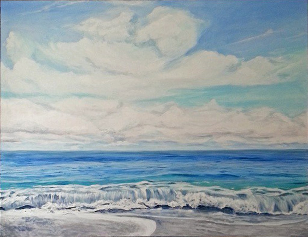 "Nantucket Sound, #3", 36 x 48", acrylic on canvas. © Jess Hurley Scott, painting, ocean, contemporary art, seascape
