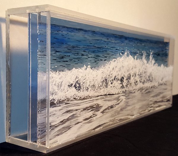 Jess Hurley Scott, dioramic panels, painting, ocean, seascape, acrylic painting, contemporary art, boston artist